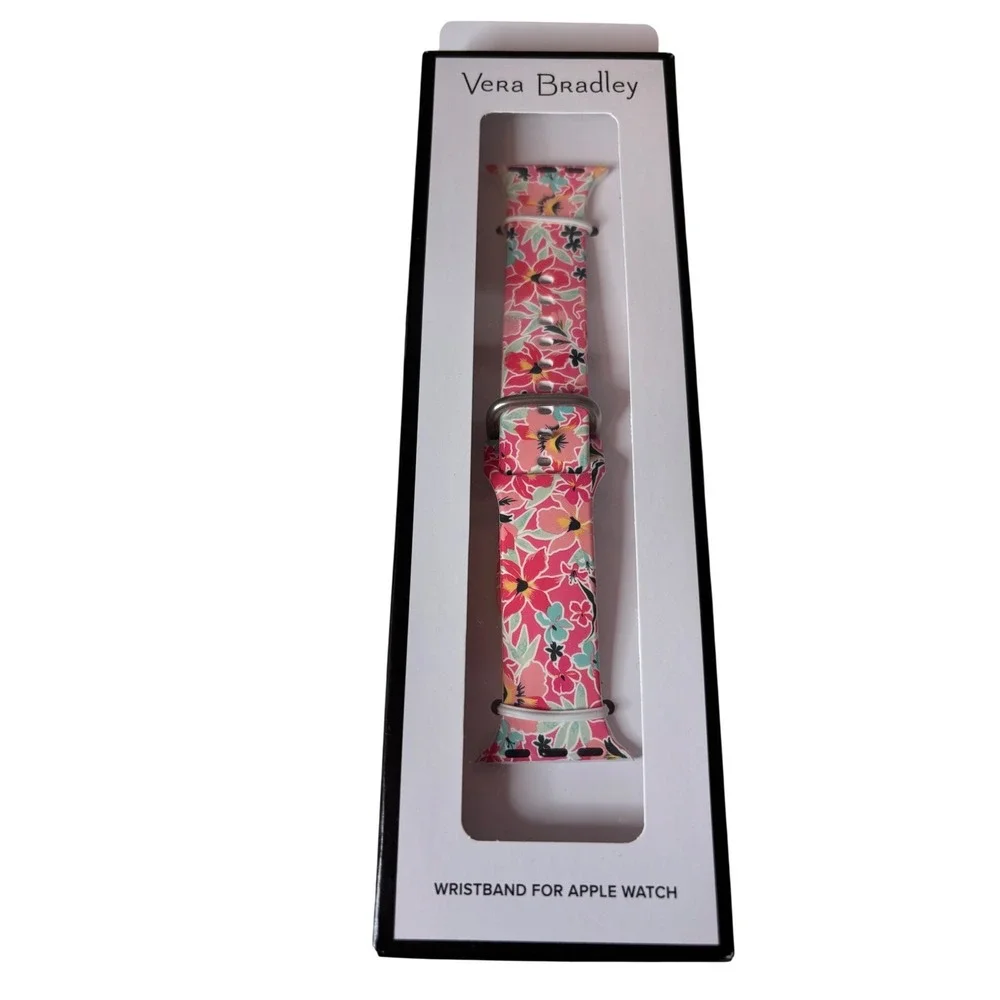 Vera Bradley Apple Watch Band 38mm 40mm Rain Forest Lily Coral Floral S/M New
